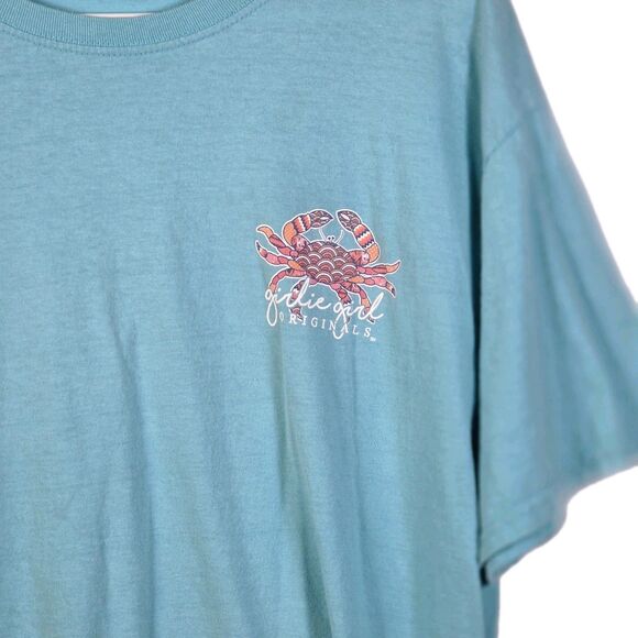 Girle Girl's Women's Large Teal "Crabby Attitudes" T- Shirt - Picture 2 of 8